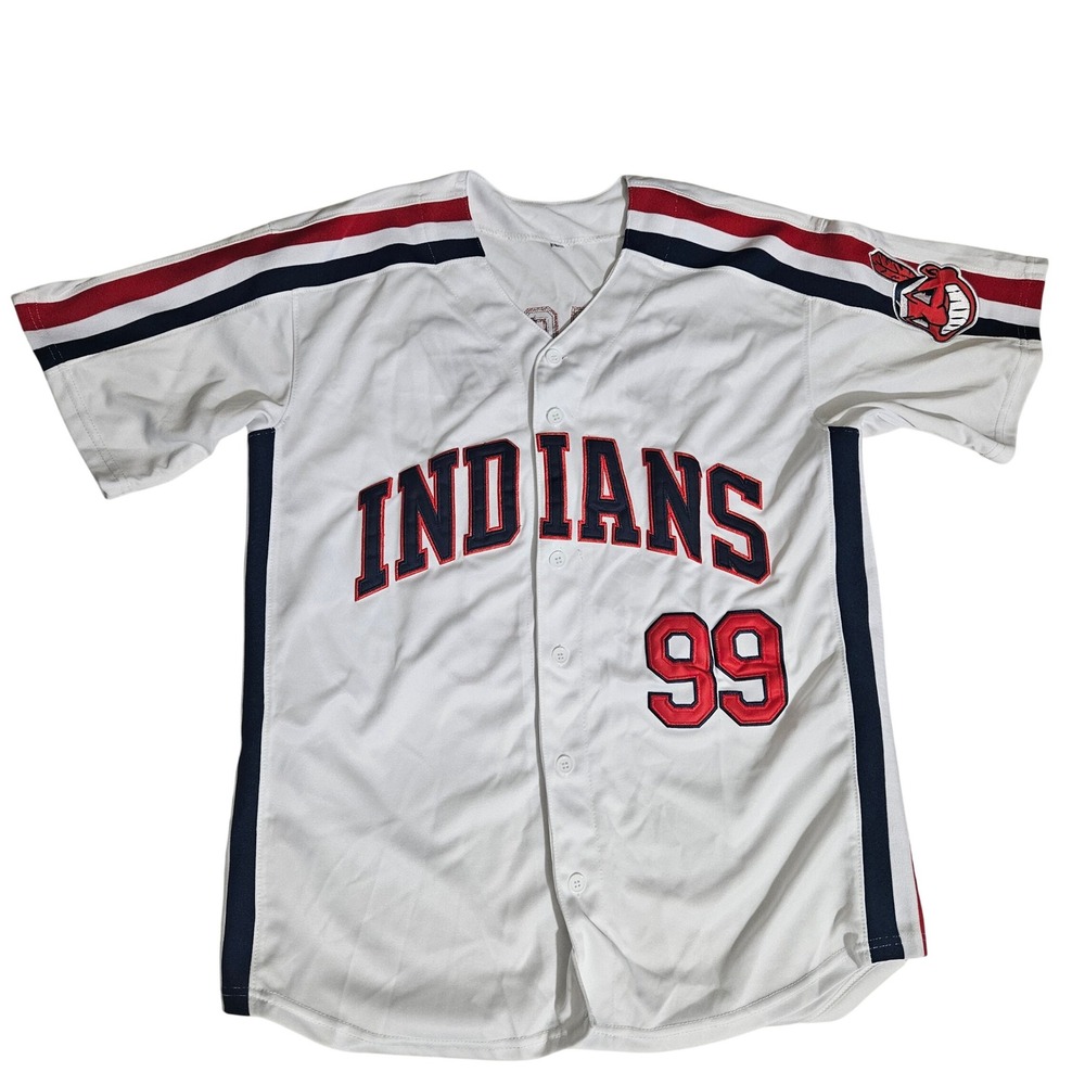 Major League Rick Vaughn 99 Cleveland Indians Baseball Jersey White Large
